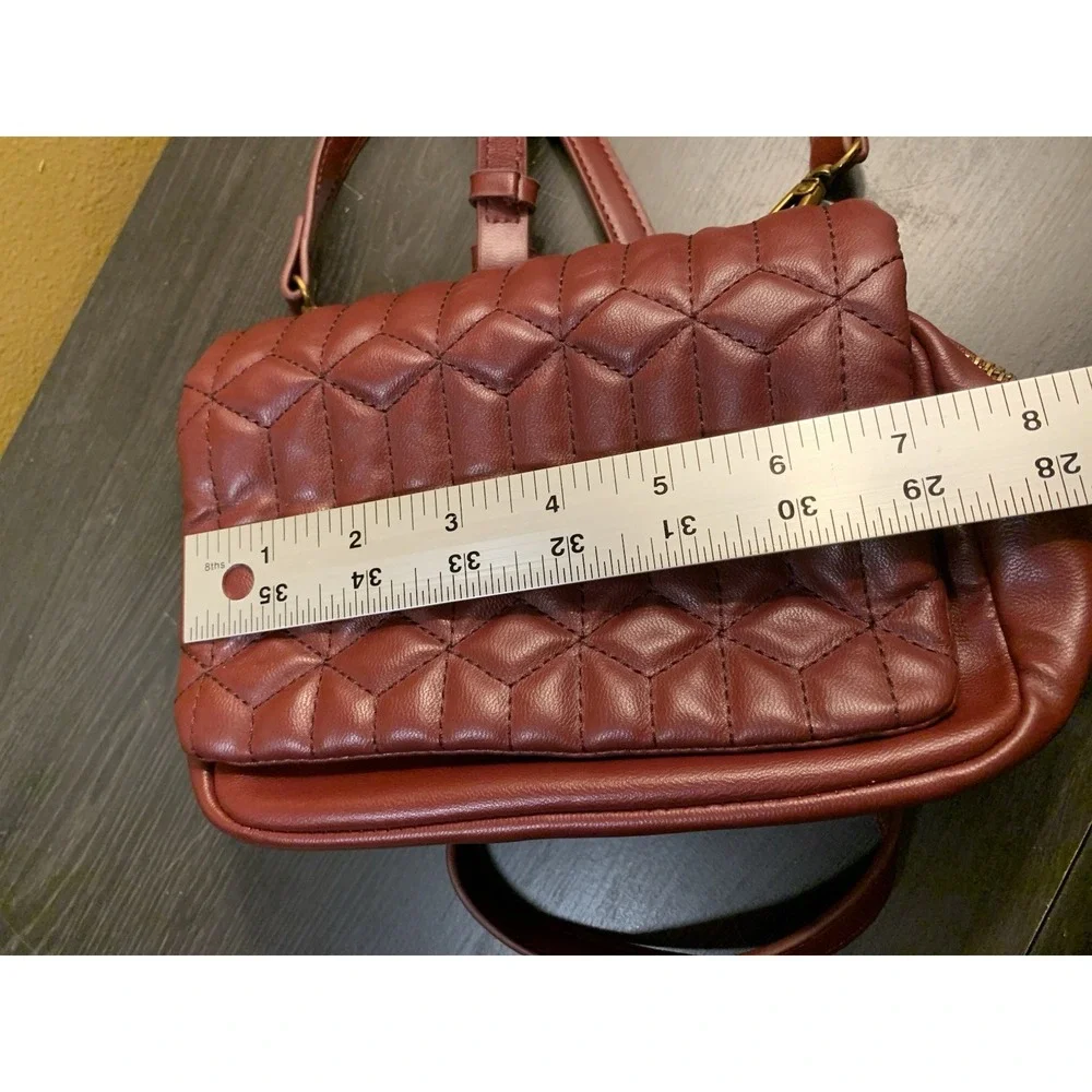 Steve Madden Red Quilted Crossbody Bag‎ with Gold Chain & Logo
